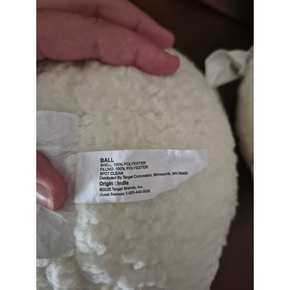 2 Target Decorative Pillows White Fluffy Ball Shaped Throw Pillows s32 - Picture 4 of 6